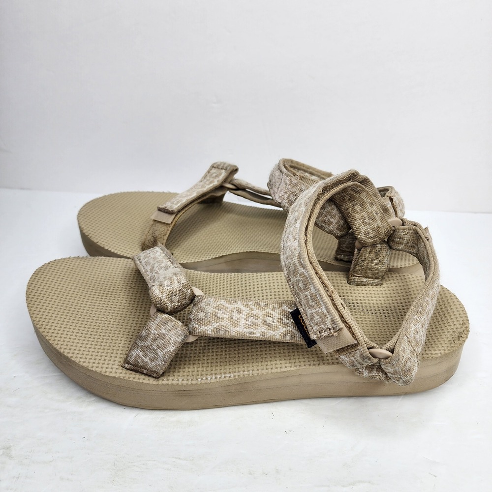 Teva Original Universal Sandals Womens 10 Tan Geometric Adjust Straps Hook Loop